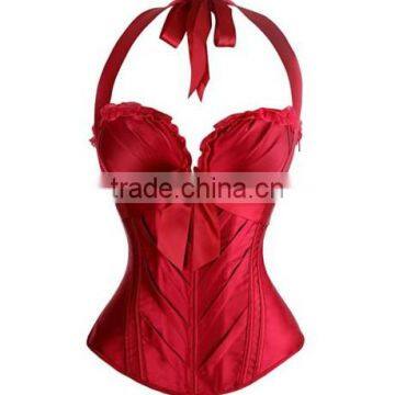 Elegant Women Waist Trainer Cincher Overbust Corsets Shaper Bowknot Halter Tops Sexy Waist Trainer photo-6