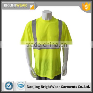 100%polyester ANSI 107 hi viz round neck protective t-shirt