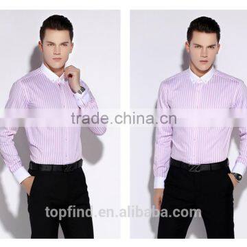 Classic Fashion 100% Cotton White Collar & Cuff Long Sleeve Shirt Dress Men photo-6