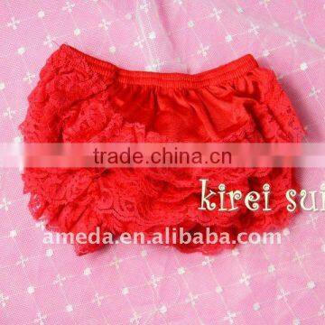 Chriatmas Baby Red Lace Petti Bloomers Panties Underwear