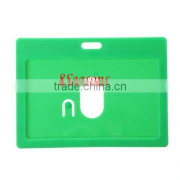 Green Horizontal Polyvinylchlorid ID Cards Badges Holders 10.2cm x7.4cm