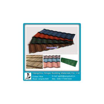 Coloful Sand Stone Coated Roof Tile/Aluminum Zinc Roofing Shingle/Classical Coated Steel Roof photo-2