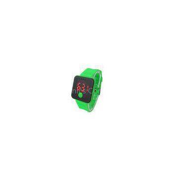 Green Silicone Digital Watch 3 ATM Waterproof LED Screen Wristwatch