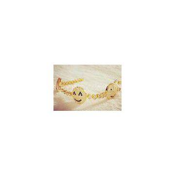 Lovely Yellow Gold Smile Evil Eye Jewelry Interchangeable Bracelet For Kids