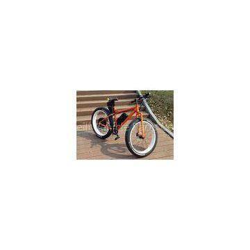 Orange / Green Shimano 7 Speed 25kph Electric Fat Bicycle For Sandy Beach 36v 250w