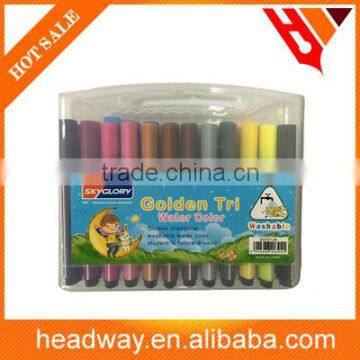 High quality triangle 24colors highlighter pen set with plastic box