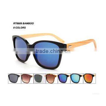 fashion UV400 natural bamboo sunglasses PC frame AC smoke lenses sunglasses RT8809