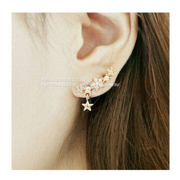 Fashion Jewelry Three Star crawler earring