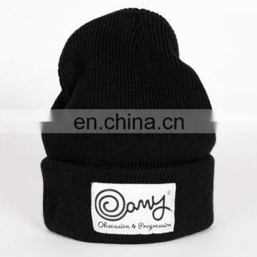 Sunny shine custom embroidered patch funny fashion character men slouch knitted beanie hat wholesale