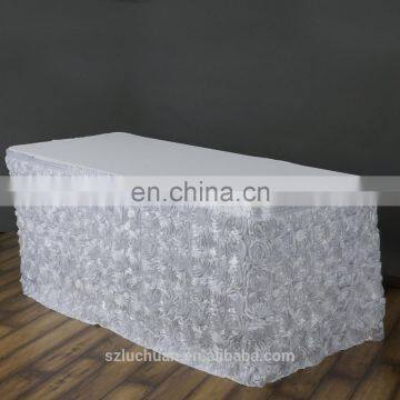 Fashion Design Polyester Satin Suzhou Decoration Wedding Table Skirt photo-2