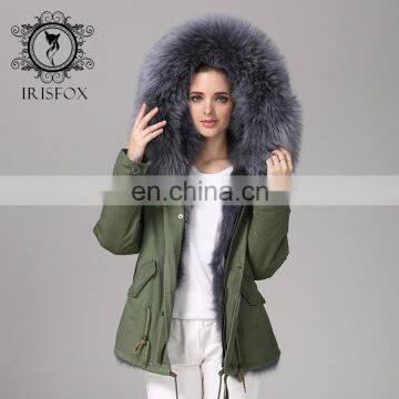New Collections Winter Fur Coats Fox Army Jacket Women Outwear Parka photo-6