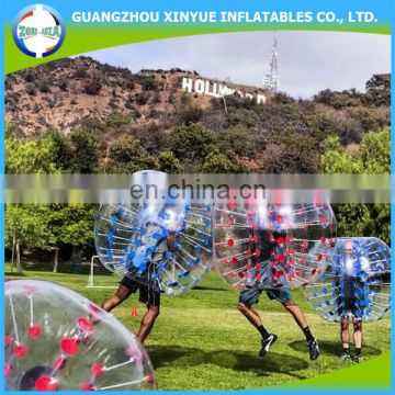 2016 High quality cheap PVC/TPU bubble football/soccer inflatable giant outdoor play ball for sale