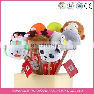 Cartoon Plush Animal Head Massage Hammer Stick Soft Toy