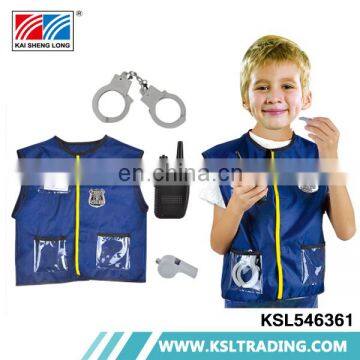 Cosplay clothes suit kids police costume with handcuffs