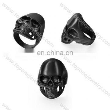 2017 black Halloween gemstone skull ring fancy stainless steel ring