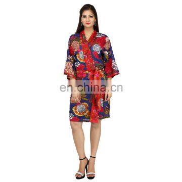 Sexy Women's Cotton Bath Robe Housecoat Dressing Gown Dress Bathrobe Indian Kaftan