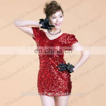 BestDance sexy tight red mini skirt dress wear sequin club dress wear women sexy short sleeve mini skirt OEM