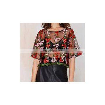 2017 Popular Fashion Embroidery Flower Dress Making Lace Fabric HX-014 photo-6