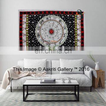 Astro Tapestry White Color Indian pure cotton Single hippie wall handmade tapestry for sale