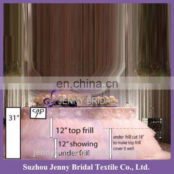 TC147A White Two Layers Tulle Frill Materials in Table Skirting photo-2