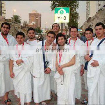 100% polyester cotton ihram hajj towels muslim clothes made in china