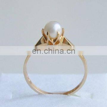Finnish Modernist 18K Gold Ring With Pearl, Fashion Pearl Ring Designs photo-2