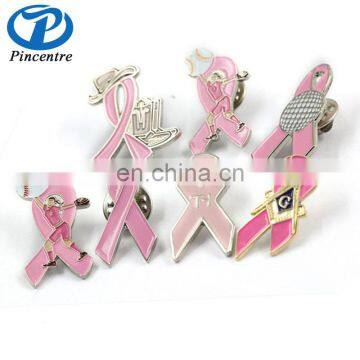 wholesale pink ribbon breast cancer awareness brooch pin