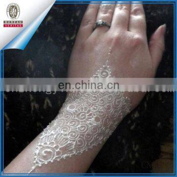 New Fashionable 2015 sexy white lace henna tattoo sticker for hands