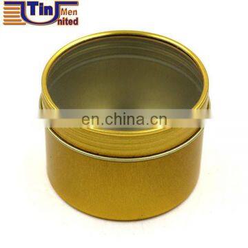 Round screw lid metal box,screw lid tin box for tea packaging