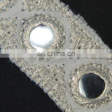 Custom Fashion New Style Mirror Silver Lace Trimming photo-5