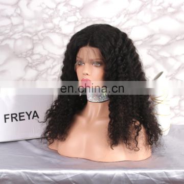 Natural looking Alibaba hot selling style full lace kinky curly human hair wigs