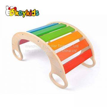 2019 Newly released colorful rainbow balance board wooden rocker board for kids W08G263