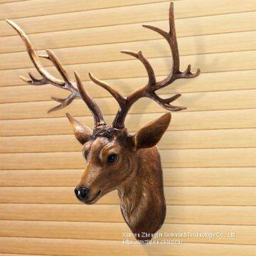 European Style Creative Gifts Resin Animal Deer Head Wall Hanging Interior Decoration Crafts Hang photo-2