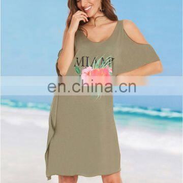 2019 сексуальные бадани с открытыми плечами для купальников. Легкие летние платья с принтом букв, в стиле Майами. Бадани для женщин на пляж photo-4