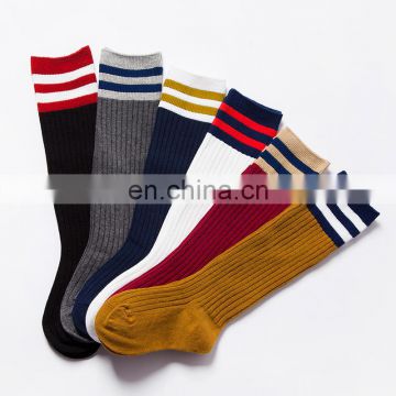 Spring Summer Stockings Baby Girl Boy Socks striped Knee high socks 6Colors 3Size for 1-9Y