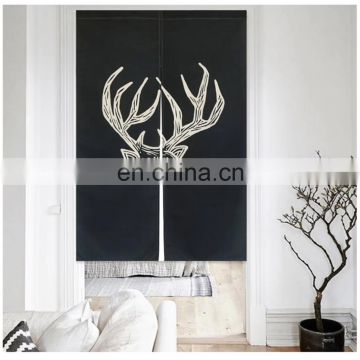 Ready Made Cheap Modern Fashion Solid Printed Nordic Cotton Linen Decor Kitchen Door Curtains