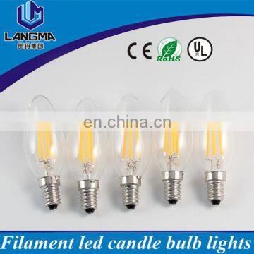 UL 120V input bright white 4500k dimmable transparent 6 watt led candelabra e12