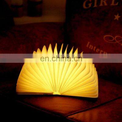 2019 New Foldable Colorful LED Wooden Light Bluetooth Speaker Book Lamp With Remote Control photo-5