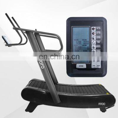 non-motorize Running Walking machine  New design curved slat gym exercise machine self generating treadmill