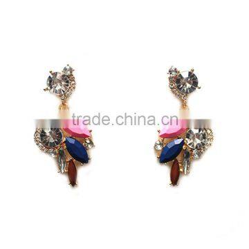 Fashion women acrylic and rhinestone bead stud earring factory china