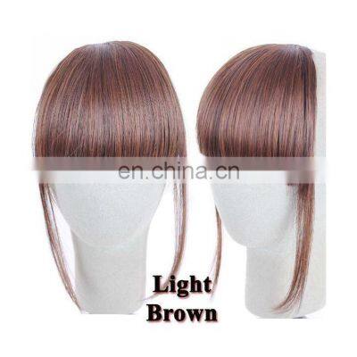 Womens Cute Short Neat Bangs Clip On Front Neat Bang Fringe Clip In Hair Wigs Extensions Straight Hair Wig Lace Front Wigs