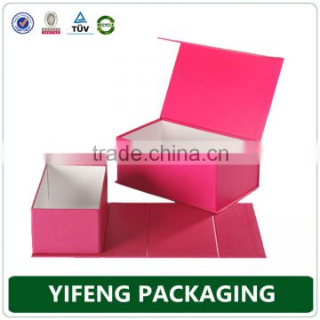 magnetic closure matte black foldable paper packaging boxes/ flat folding cardboard gift box/ collapsible