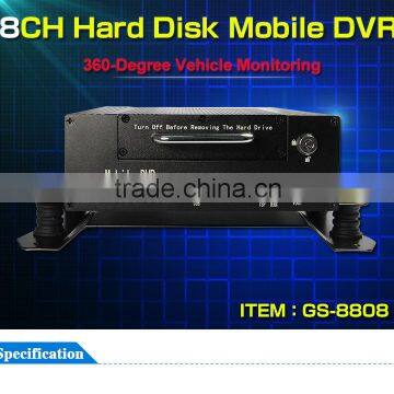 2016 Popular HDD Mobile Monitoring 8CH H.264 DVR For Car