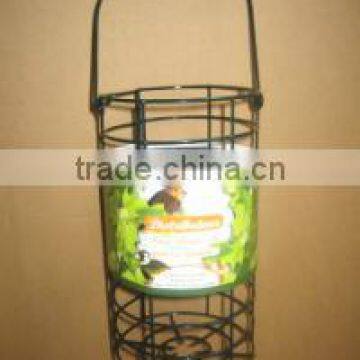 Metal cage garden bird feeder/house