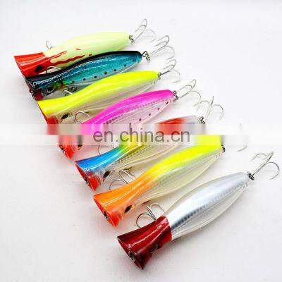 Wholesale Stock Artificial Lure Surface Water Wobbler 12cm 42g Treble Hook Hard Fishing Lure Big Popper Lure