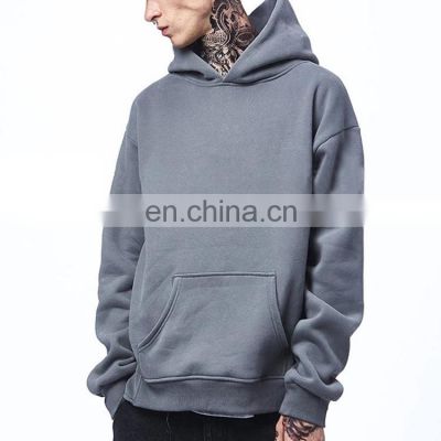 Winter Warm Vintage Heavyweight Hoodies Oversized 100% Cotton Washed Sweatshirt Men Black Heavy Fleece Hoodie