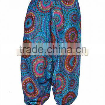 Indian Women Cotton Printed Sky Blue Color Harem Pants Causal Trouser Yoga Dance Baggy Hippie Genie Casual Pants 2009SBL