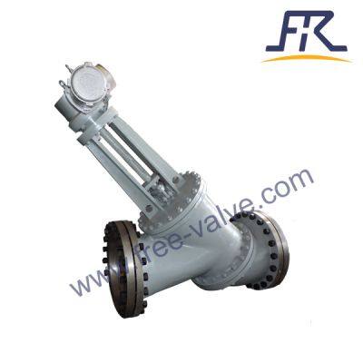 JIS10K Gear Actuator Flange End Connection Y Pattern Type Globe Slurry Valve for Alumina Slurry Special Valve photo-2