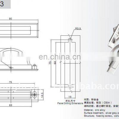 LS501-3 Chrome Plated Zinc Alloy Press Switch Hidden Cabinet Handles photo-4