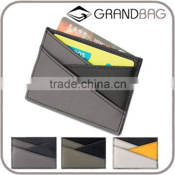 2016 New Design Genuine Leather Lady Contrast Color ID Credit Card Holder or Business Name Card Case